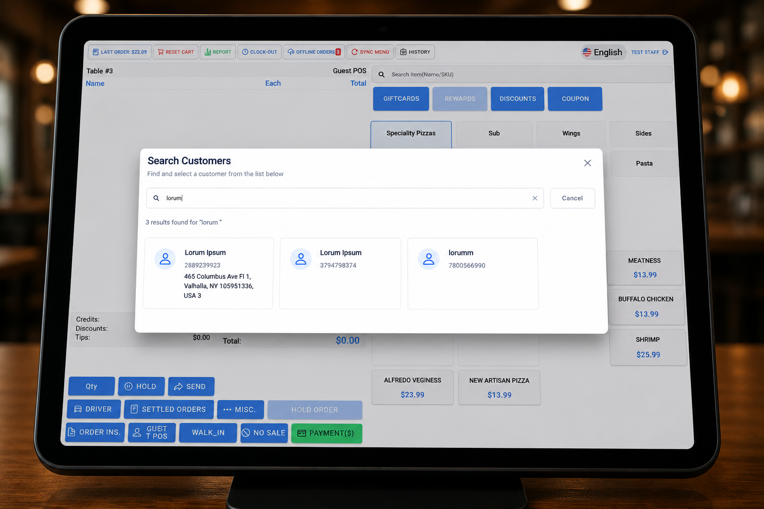 Customer management interface