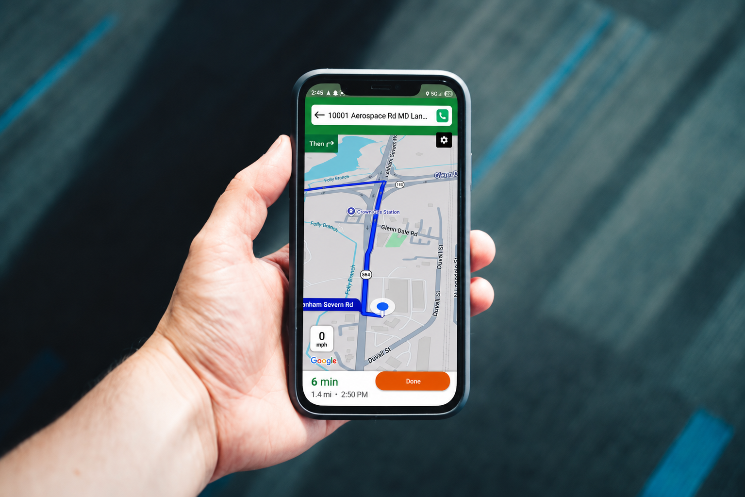 Driver app with live route navigation
